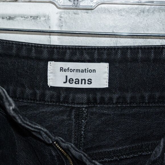 Reformation Women's Kayo High & Skinny Belted Jeans in Erie Black Size 27 - Picture 2 of 10